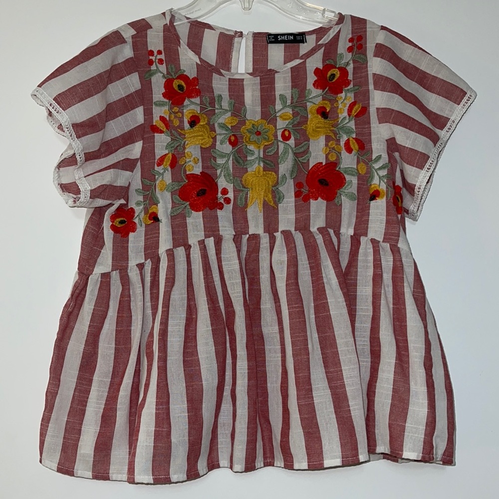 Stripped floral top